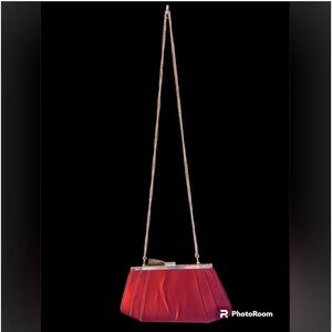 Purse Clutch Giani Bernini Crossbody-Satin, Winged, Red Wine Color 1.5”W 5”H 2”D
